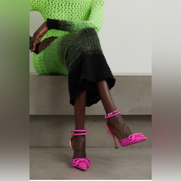 Brand new Mach & Mach Bow Leather Sandals in Fuschia . - Picture 12 of 12